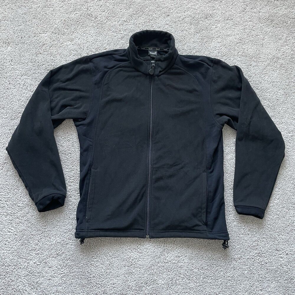 VTG MARKER Apparel Men's Full Zip Fleece Sweater Large Polartec Black USA Made